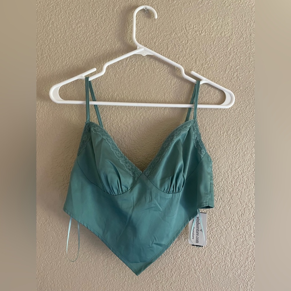 Very cute light green bandana top
